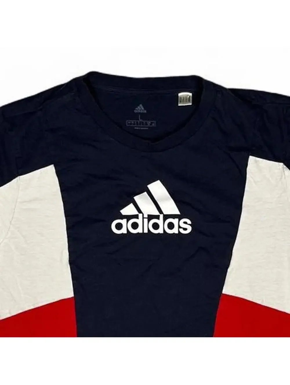Adidas Colorblock Short Sleeve T-Shirt Navy Red White